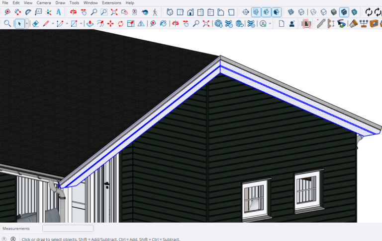 Bargeboards on 3d model