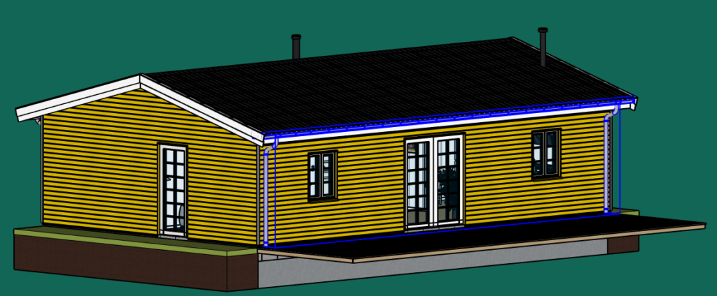 Complete gutter system in SketchUp