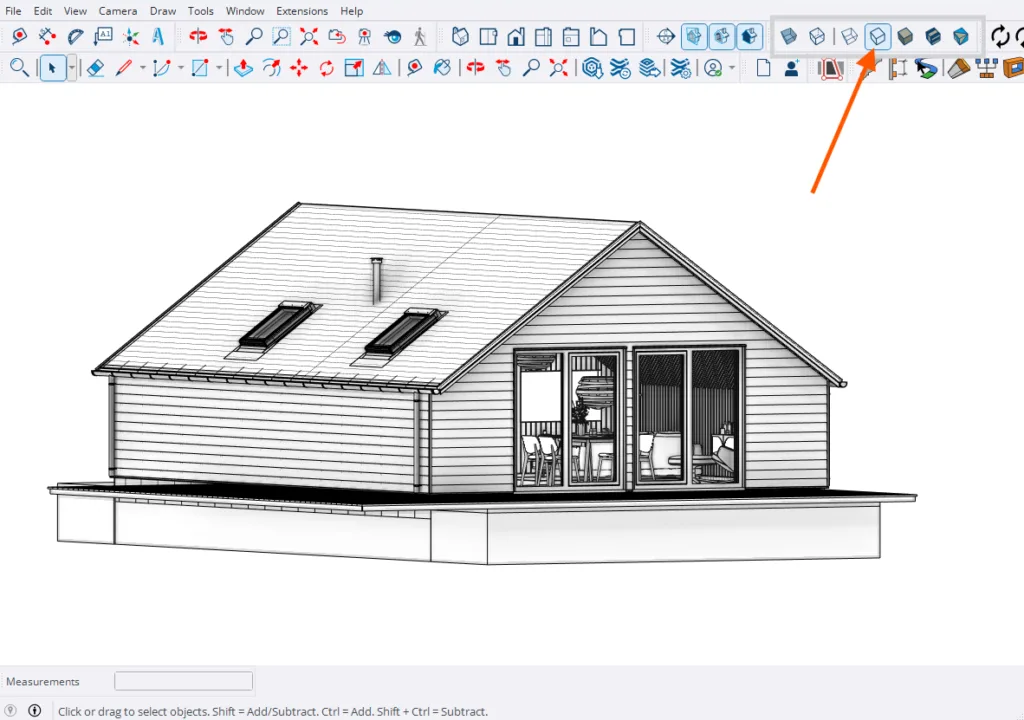 hidden line mode SketchUp