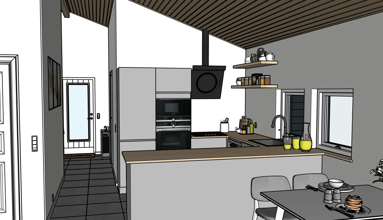 Kitchen interior design in SketchUp