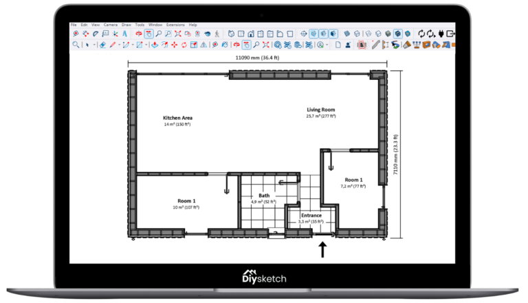 Simple floor plan in Sketchup