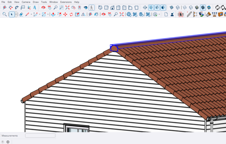 Roof ridge in SketchUp