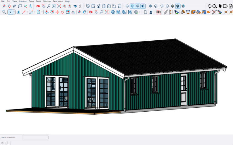 simple house plans viewed in SketchUp