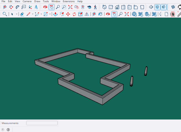 Casted foundation in SketchUp