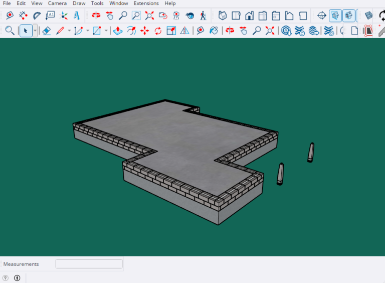 Foundation with layer of concrete in SketchUp