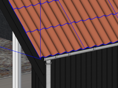 Corrugated sheet roof on SketchUp model